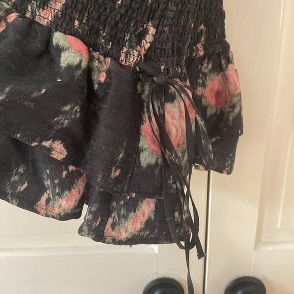 $495 Loveshackfancy Violet Dress Silk Ruffle Mini Smocked Dolce L Large Floral - Picture 15 of 15